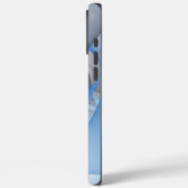 Moderne Abstracte Blauwgrijze Fractale Kunst Grafi Case-Mate iPhone Case (Achterkant / Links)
