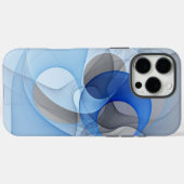 Moderne Abstracte Blauwgrijze Fractale Kunst Grafi Case-Mate iPhone Case (Achterkant (horizontaal))