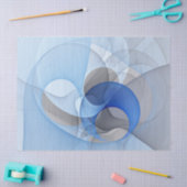 Moderne Abstracte Blauwgrijze Fractale Kunst Grafi Tissuepapier (Craft)