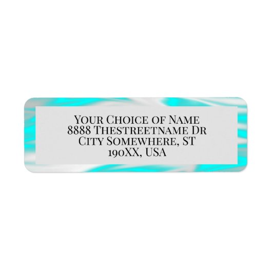 Moderne Abstracte Blauwgroen blauwe golven Etiket (Voorkant)