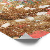 Moderne Abstracte, Blauwgroen Corale Gold White Ar Poster (Hoek)