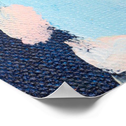 Moderne Abstracte Blauwgroen en gele vormgeving Poster (Hoek)