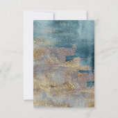 Moderne Abstracte, Blauwgroen en goudbesparende op Save The Date (Achterkant)