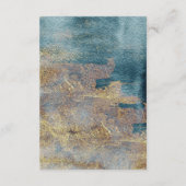Moderne Abstracte Blauwgroen en goudbruiloft voor Informatiekaartje (Achterkant)