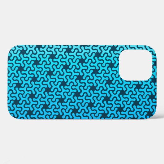 Moderne Abstracte Blauwgroen geometrische puzzelpa Case-Mate iPhone Case (Achterkant (horizontaal))