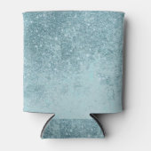 Moderne abstracte blauwgroen glitter blush tones m blikjeskoeler (Voorkant)