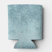 Moderne abstracte blauwgroen glitter blush tones m blikjeskoeler (Achterkant)