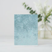 Moderne abstracte blauwgroen glitter blush tones m briefkaart (Staand voorkant)