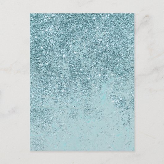Moderne abstracte blauwgroen glitter blush tones m briefkaart (Voorkant)