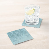 Moderne abstracte blauwgroen glitter blush tones m kartonnen onderzetters (Insitu)