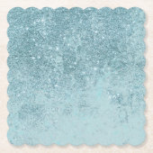Moderne abstracte blauwgroen glitter blush tones m kartonnen onderzetters (Voorkant)