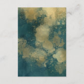 Moderne Abstracte Blauwgroen gouden bruiloft Detai Informatiekaartje (Achterkant)