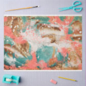 Moderne Abstracte, Blauwgroen roze gouden ontkoppe Tissuepapier (Craft)