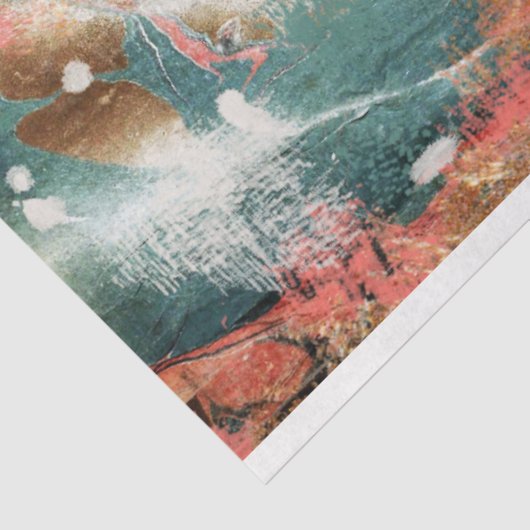 Moderne Abstracte, Blauwgroen roze gouden ontkoppe Tissuepapier (Detail)