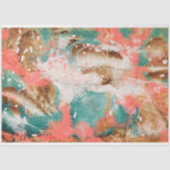 Moderne Abstracte, Blauwgroen roze gouden ontkoppe Tissuepapier (Voorkant)