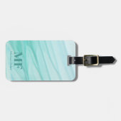 Moderne Abstracte Blauwgroen Waterverf Patroon - M Bagagelabel (Voorkant horizontaal)