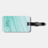 Moderne Abstracte Blauwgroen Waterverf Patroon - M Bagagelabel (Achterkant horizontaal)