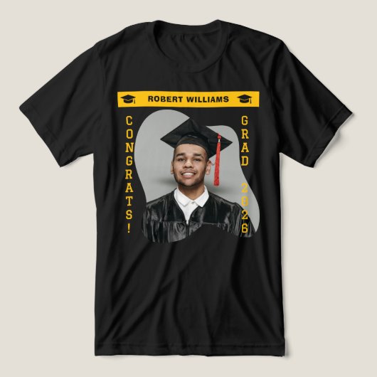 Moderne Abstracte Blob-Geometrie Foto Grad Feest Tri-Blend Shirt (Design voorkant)