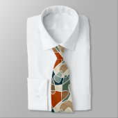 Moderne Abstracte Blobs, Blauwgroen, Olijf, Roest, Stropdas (Gebonden)