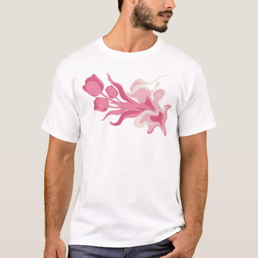 Moderne ABSTRACTE BLOEM Custom Creatie T-shirt (Voorkant)