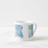 Moderne Abstracte Bloem Espresso Kop (Voorkant rechts)