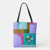 Moderne Abstracte Bloem Kleur Blok Tote Tas (Achterkant)