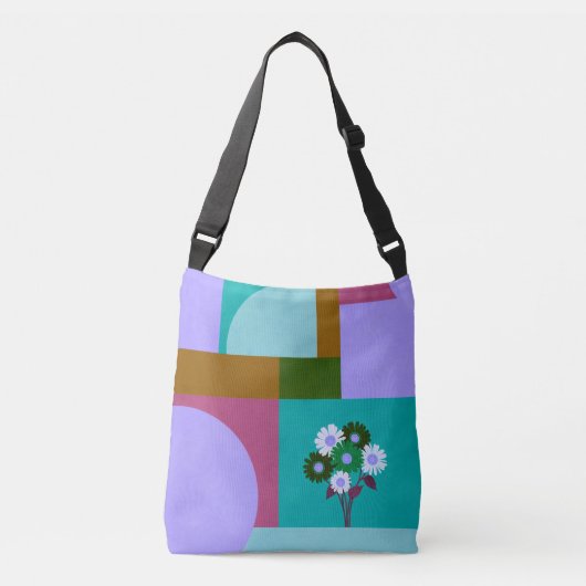 Moderne Abstracte Bloem Kleur Blok Tote Tas (Voorkant)