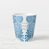 Moderne Abstracte Bloem Latte Mok (Voorkant)