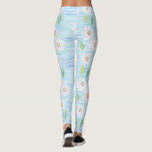 Moderne Abstracte Bloem Lijn Patroon (10) Leggings (Achterkant)