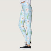 Moderne Abstracte Bloem Lijn Patroon (10) Leggings (Links)