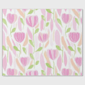 Moderne Abstracte Bloem Lijn Patroon (1) Cadeaupapier (Vlak)