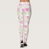 Moderne Abstracte Bloem Lijn Patroon (1) Leggings (Achterkant)