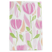 Moderne Abstracte Bloem Lijn Patroon (1) Medium Cadeauzakje (Voorkant)