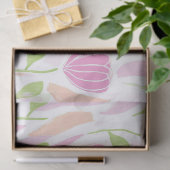 Moderne Abstracte Bloem Lijn Patroon (1) Tissuepapier (Geschenk)