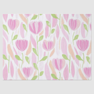 Moderne Abstracte Bloem Lijn Patroon (1) Tissuepapier