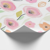 Moderne Abstracte Bloem Lijn Patroon (2) Cadeaupapier (Hoek)