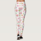 Moderne Abstracte Bloem Lijn Patroon (2) Leggings (Achterkant)