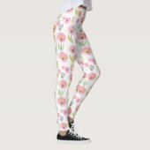 Moderne Abstracte Bloem Lijn Patroon (2) Leggings (Rechts)
