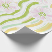 Moderne Abstracte Bloem Lijn Patroon (4) Cadeaupapier (Hoek)