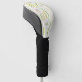 Moderne Abstracte Bloem Lijn Patroon (4) Golfheadcover (Schuin)