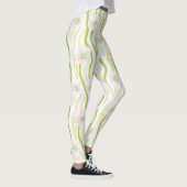 Moderne Abstracte Bloem Lijn Patroon (4) Leggings (Rechts)