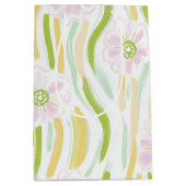 Moderne Abstracte Bloem Lijn Patroon (4) Medium Cadeauzakje (Voorkant)