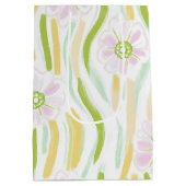 Moderne Abstracte Bloem Lijn Patroon (4) Medium Cadeauzakje (Achterkant)