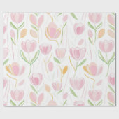 Moderne Abstracte Bloem Lijn Patroon (5) Cadeaupapier (Vlak)