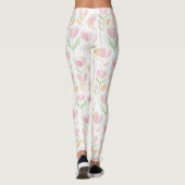 Moderne Abstracte Bloem Lijn Patroon (5) Leggings (Achterkant)