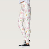 Moderne Abstracte Bloem Lijn Patroon (5) Leggings (Links)