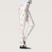 Moderne Abstracte Bloem Lijn Patroon (5) Leggings (Rechts)