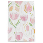 Moderne Abstracte Bloem Lijn Patroon (5) Medium Cadeauzakje (Voorkant)