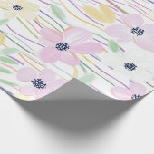 Moderne Abstracte Bloem Lijn Patroon (6) Cadeaupapier (Hoek)