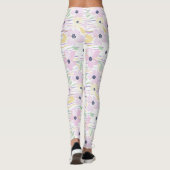 Moderne Abstracte Bloem Lijn Patroon (6) Leggings (Achterkant)